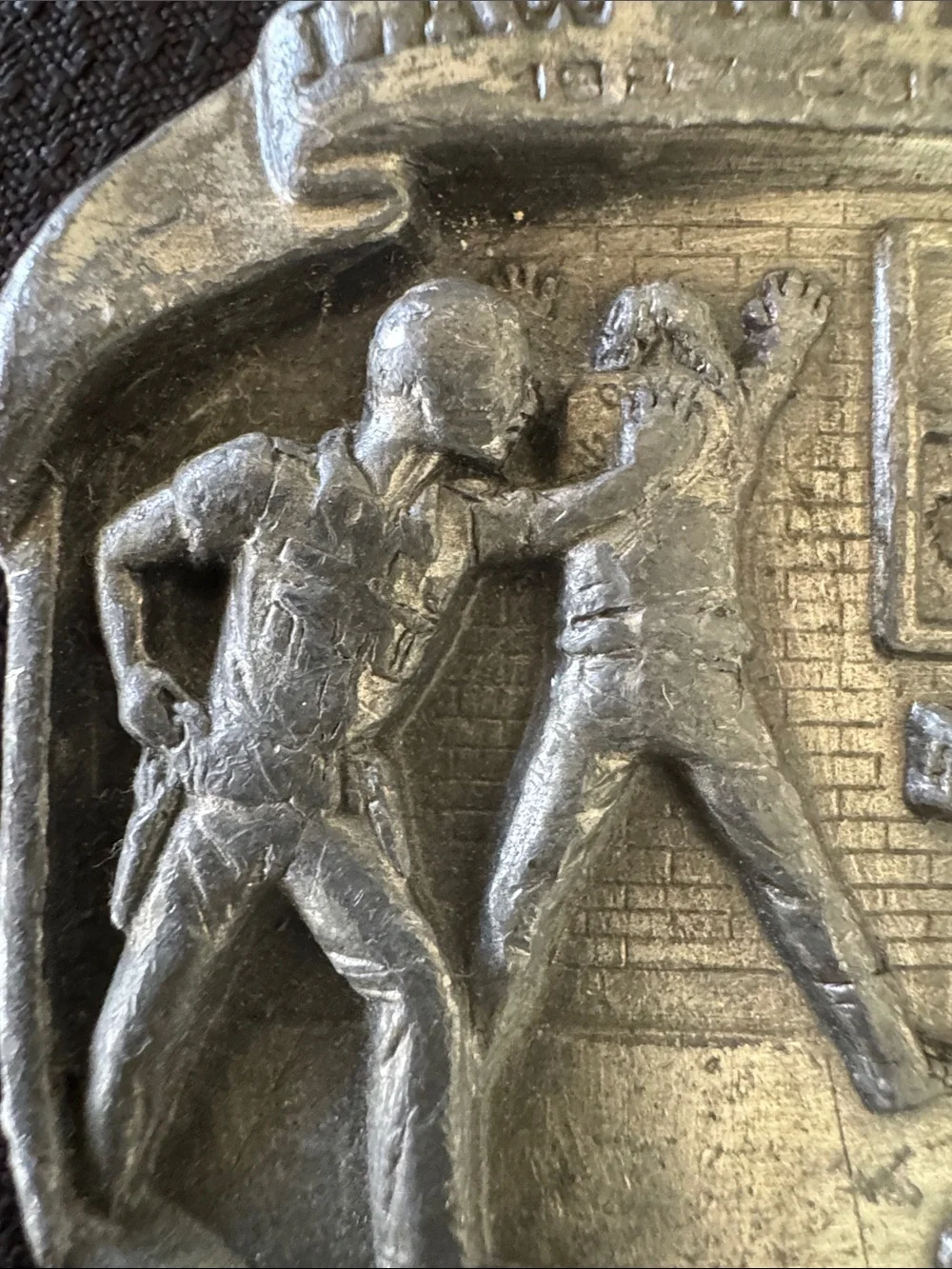 Silver Law Enforcement Themed Belt Buckle - Decorative Detail